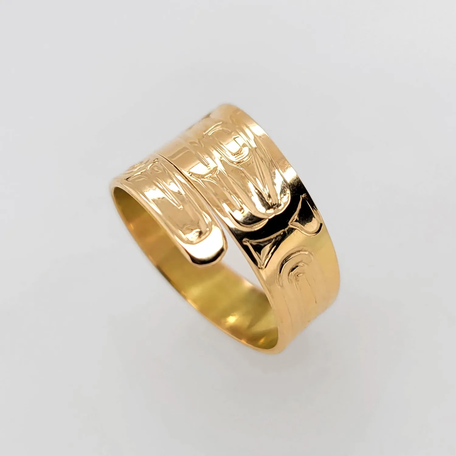 Gold Haida Eagle Spirit Wrap Ring