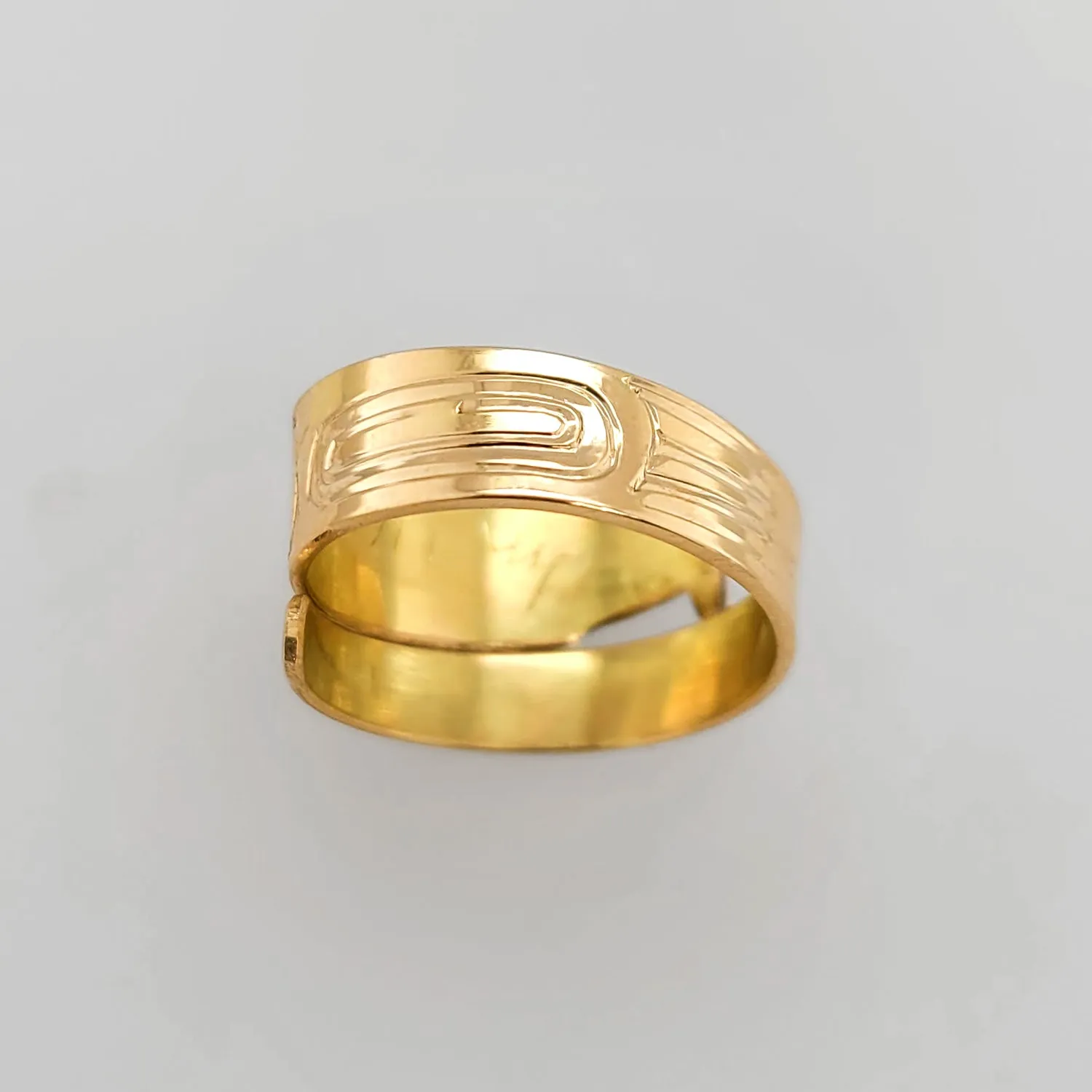 Gold Haida Eagle Spirit Wrap Ring