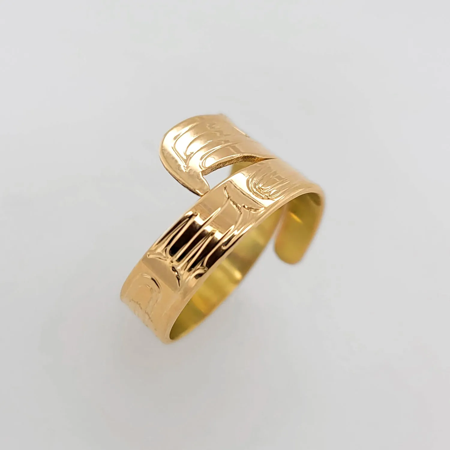 Gold Haida Eagle Spirit Wrap Ring