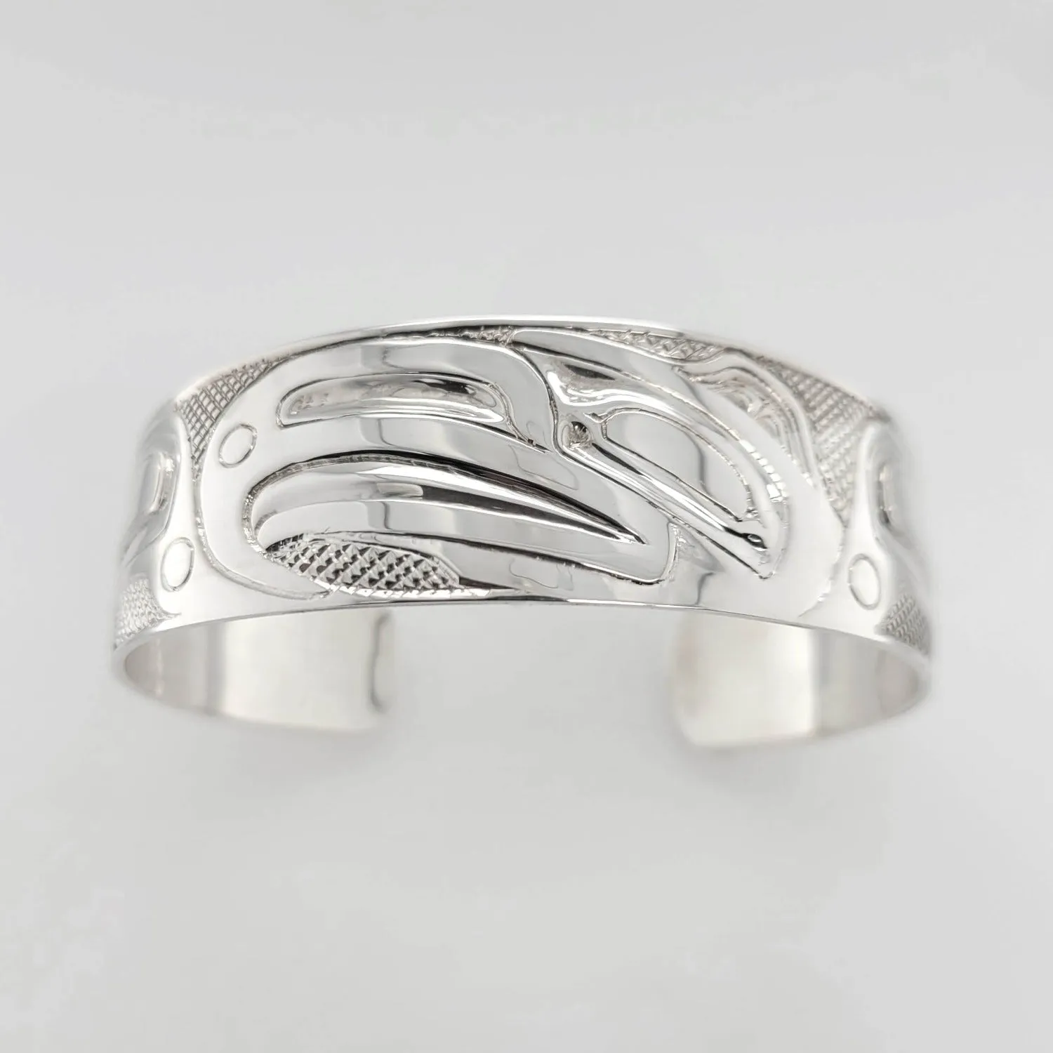 Haida Eagle 3/4 inch Silver Bracelet