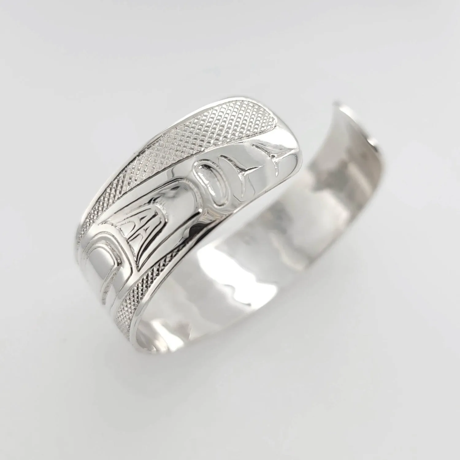 Haida Eagle 3/4 inch Silver Bracelet