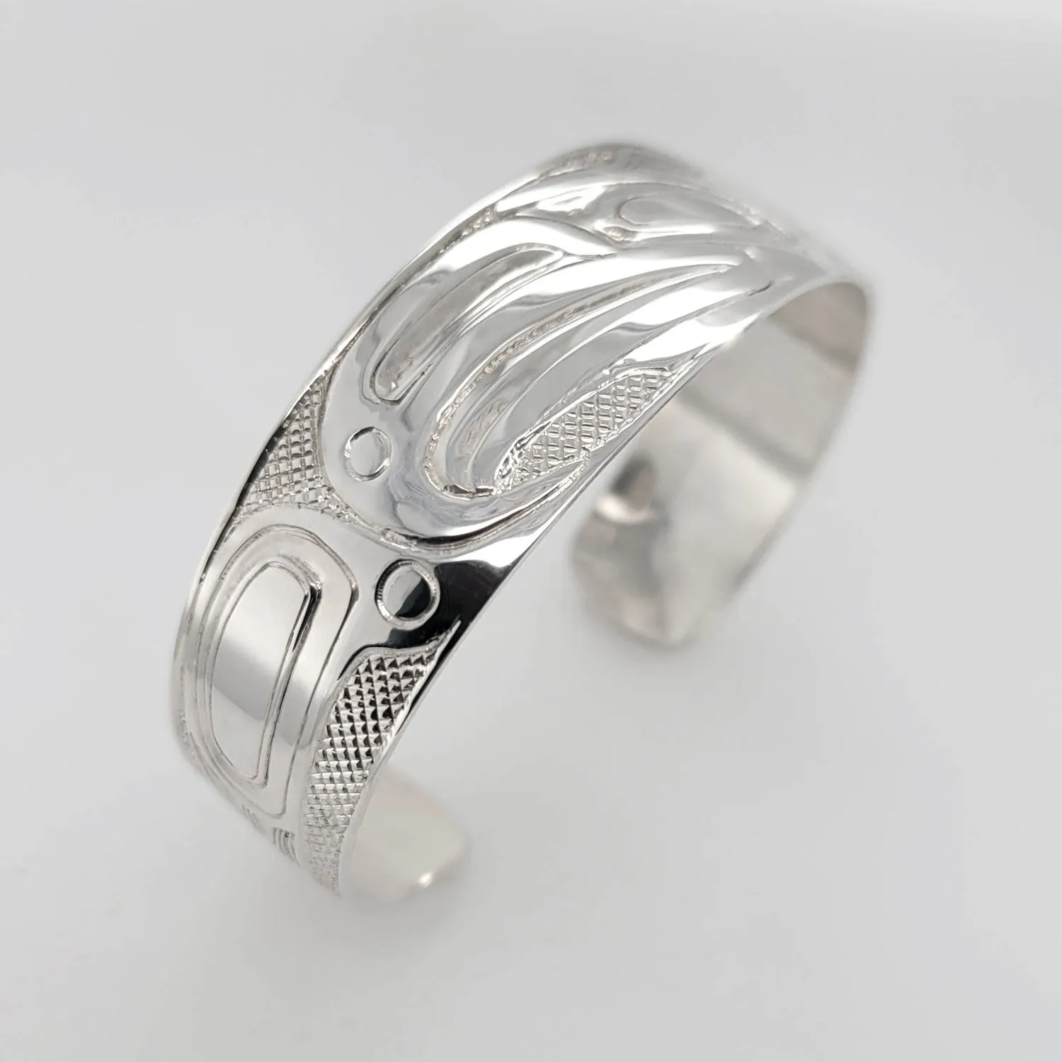 Haida Eagle 3/4 inch Silver Bracelet