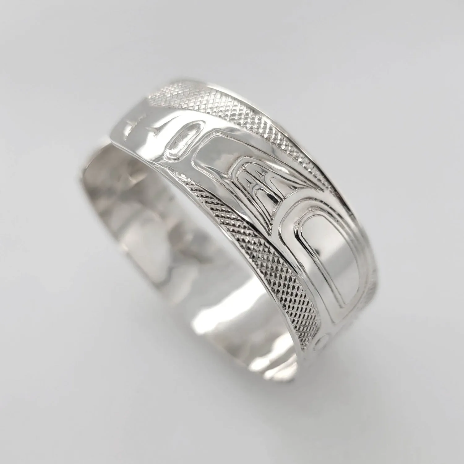 Haida Eagle 3/4 inch Silver Bracelet