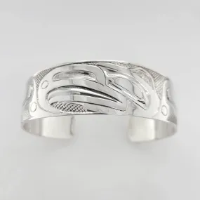 Haida Eagle 3/4 inch Silver Bracelet
