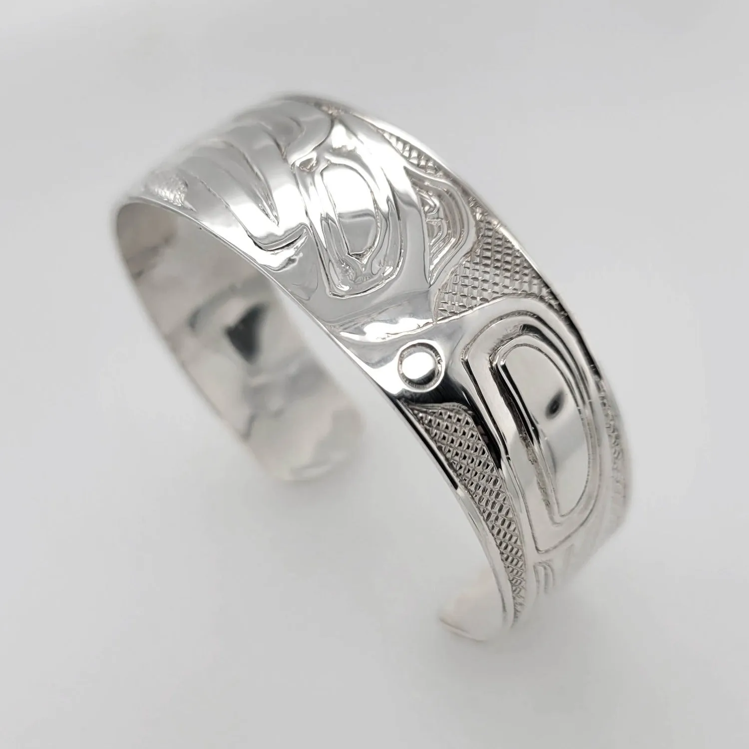 Haida Eagle 3/4 inch Silver Bracelet