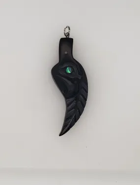 Haida Eagle Feather Argillite Pendant