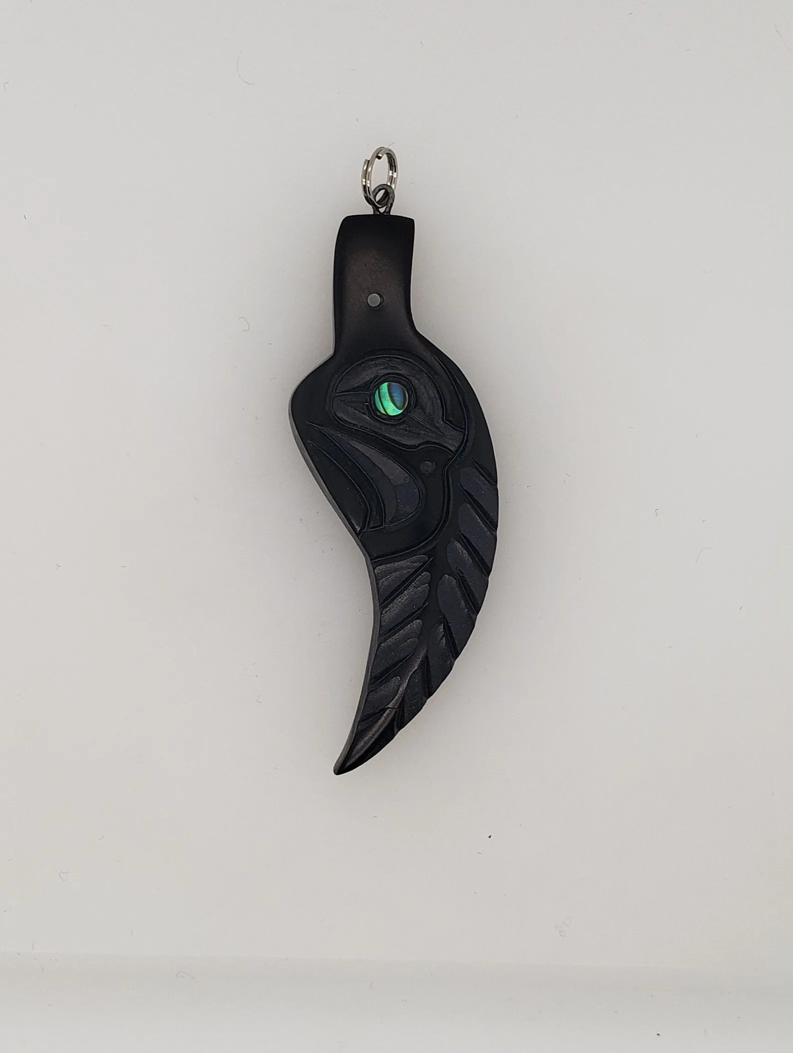 Haida Eagle Feather Argillite Pendant