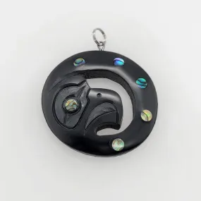 Haida Eagle Round Argillite Pendant