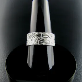 Haida Eagle Silver 1/4 inch Band