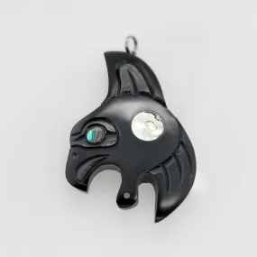 Haida Flying Eagle Argillite Pendant