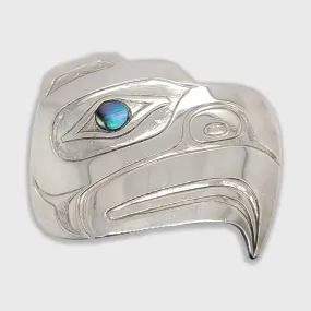 Haida Silver and Abalone Eagle Pendant