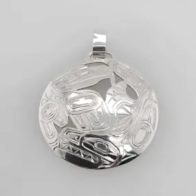 Haida Silver Eagle and Orca Pendant