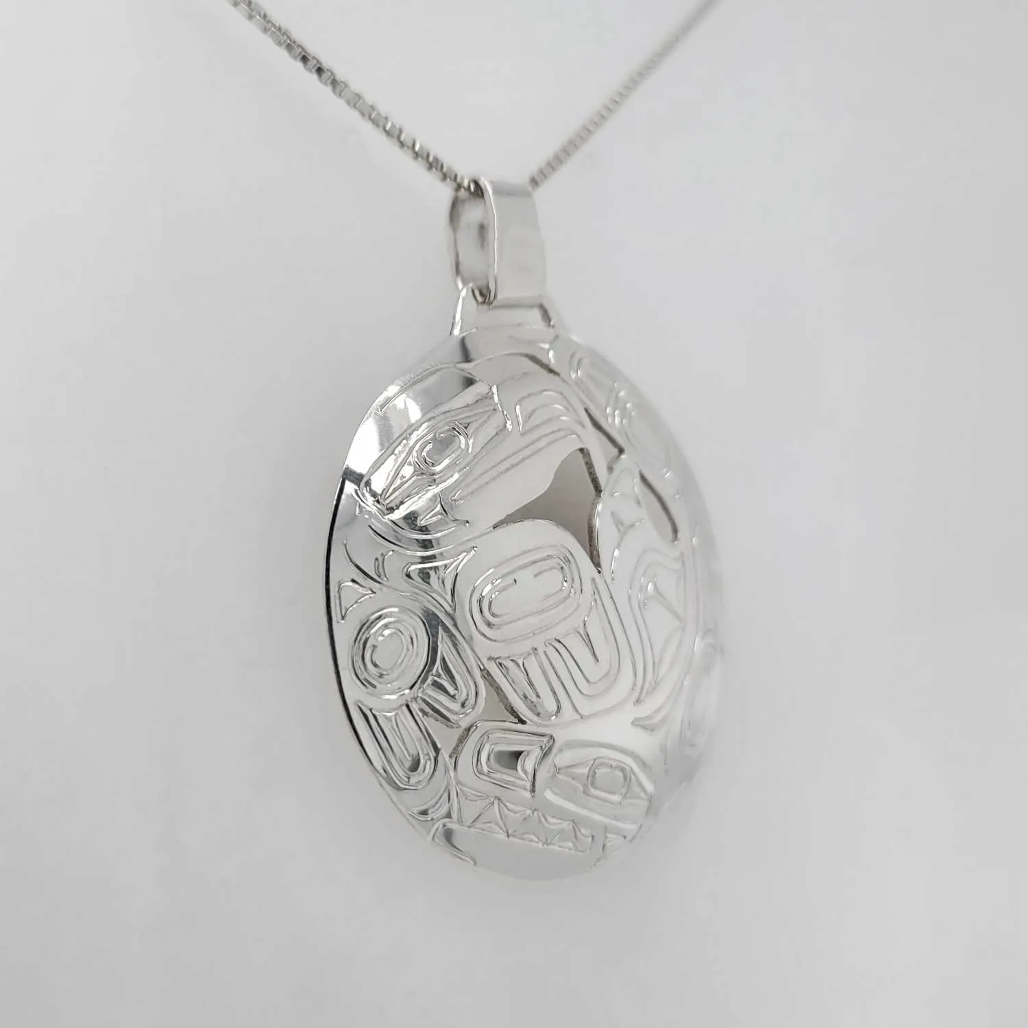 Haida Silver Eagle and Orca Pendant
