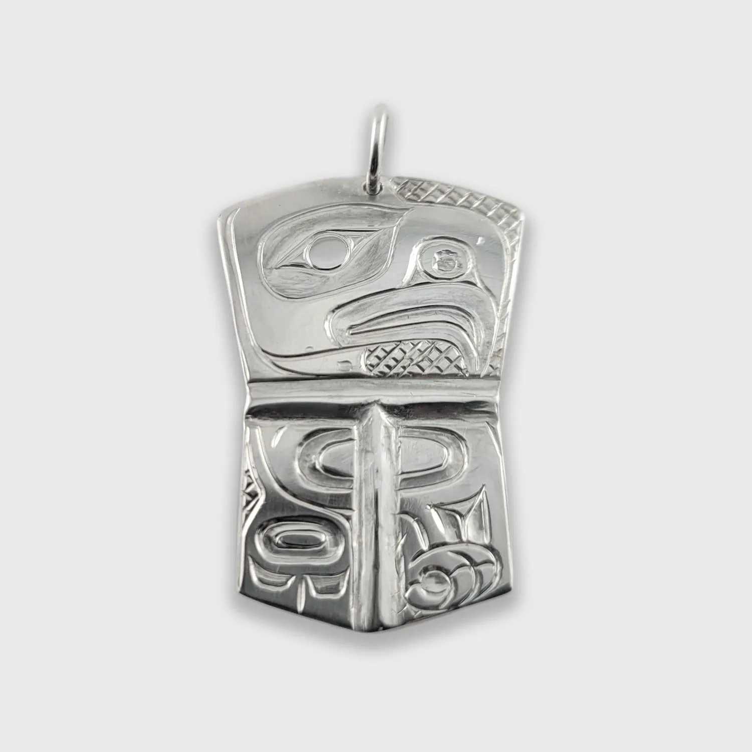 Haida Silver Eagle Copper Pendant
