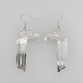 Haida Silver Eagle Earrings