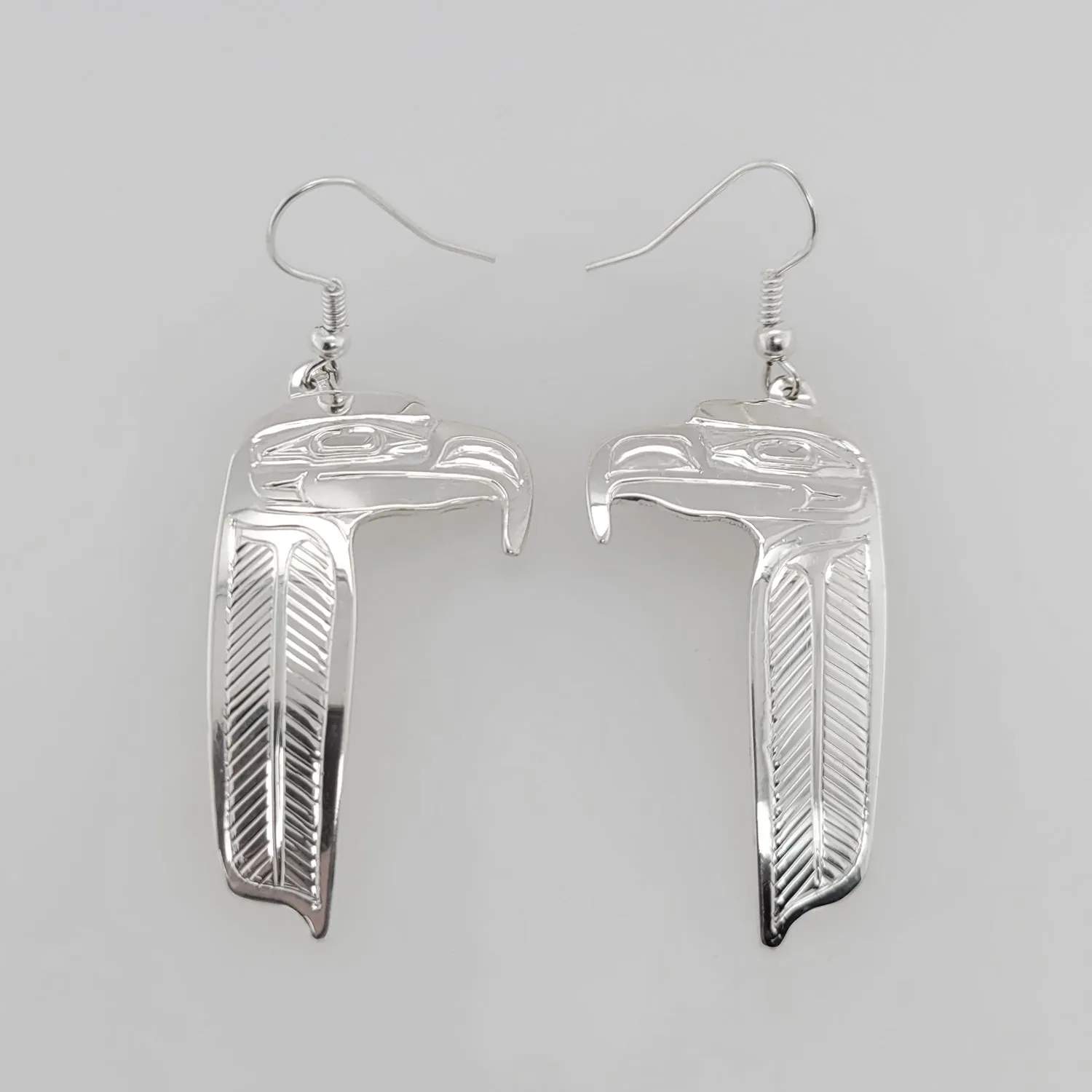 Haida Silver Eagle Earrings