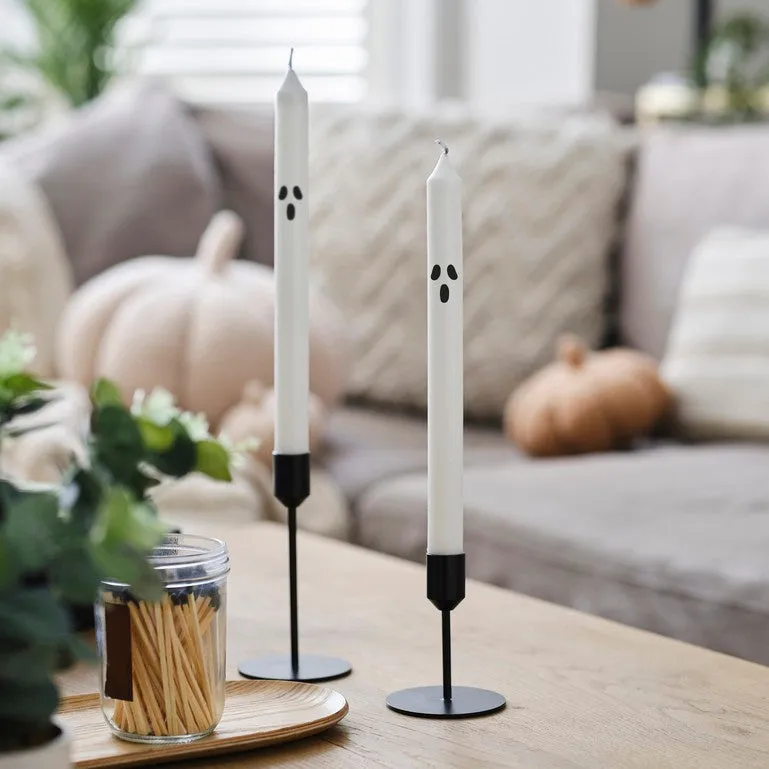 Halloween Ghost Face Dinner Candles