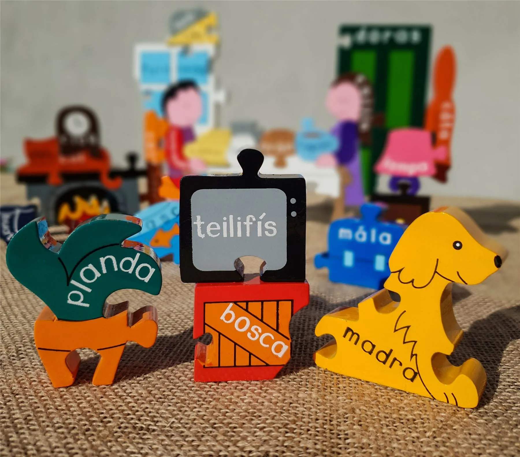 Handmade Wooden Jigsaw Puzzle - Gaelic Sa Bhaile (At Home)
