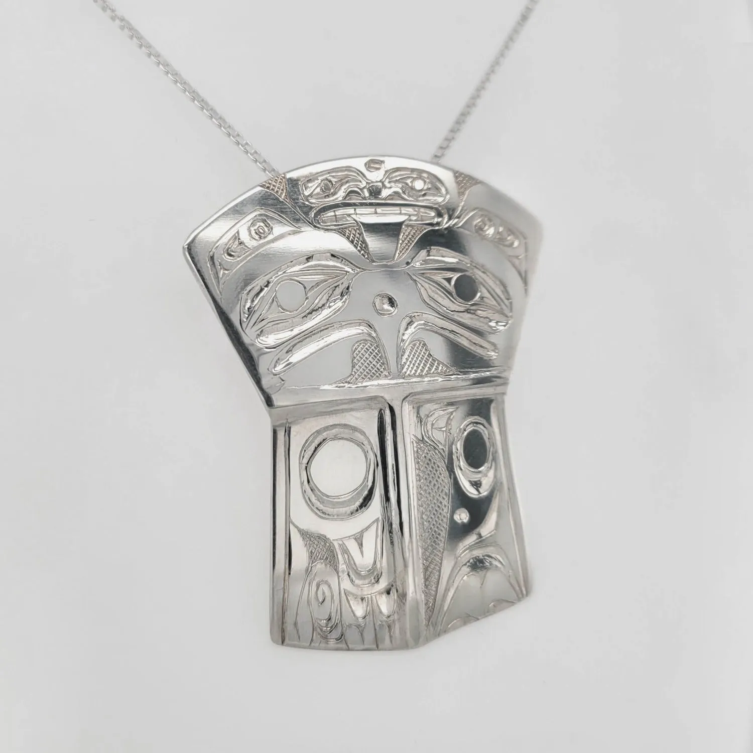 Large Copper Shield Eagle Pendant