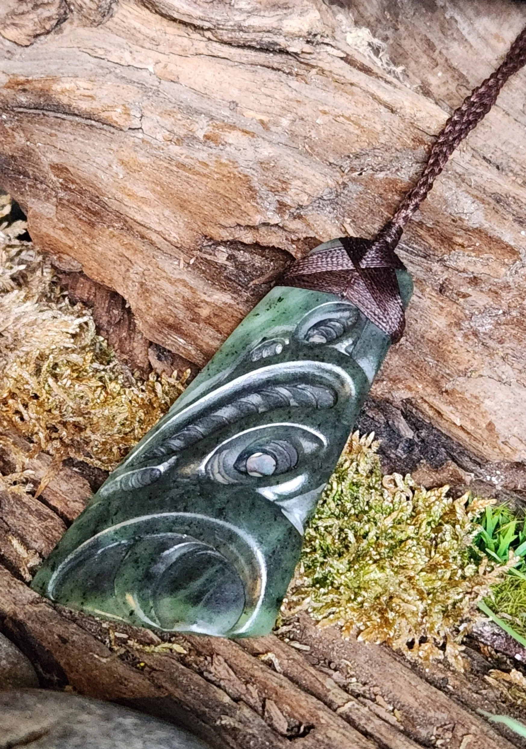Large Pounamu toki and manaia