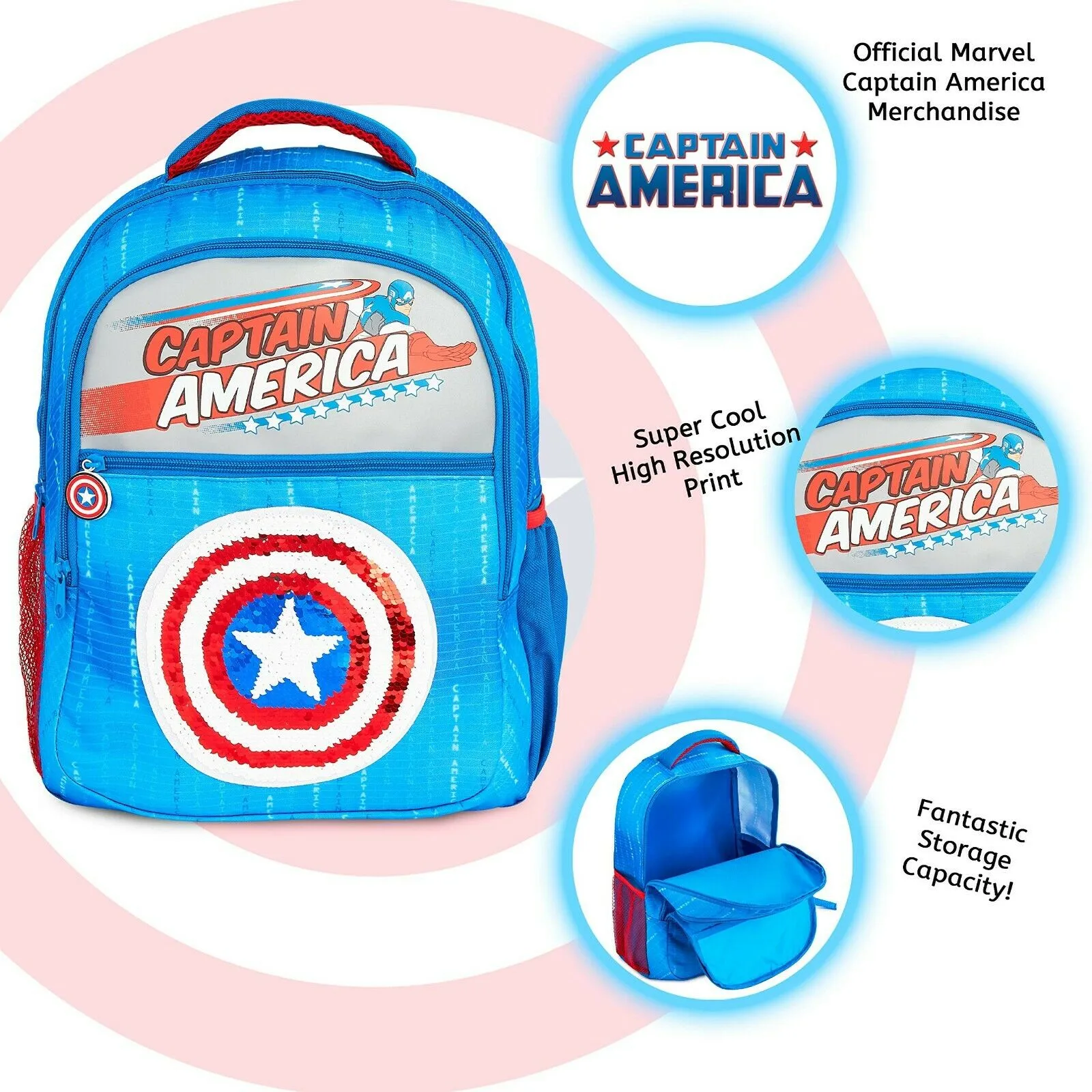 Marvel Backpack - Kids Backpack with Captain America