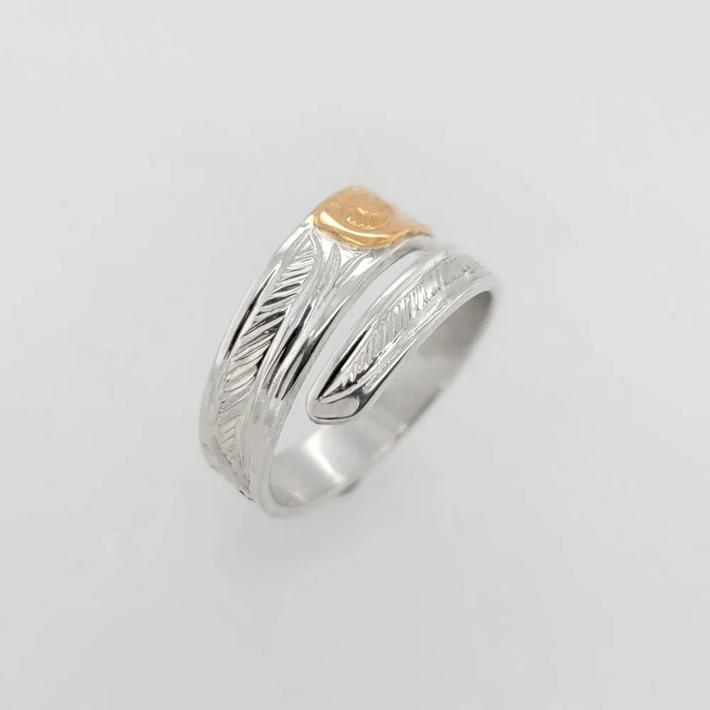 Silver & Gold Eagle Wrap Ring