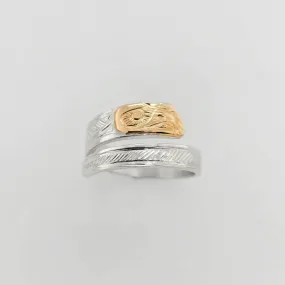 Silver & Gold Eagle Wrap Ring