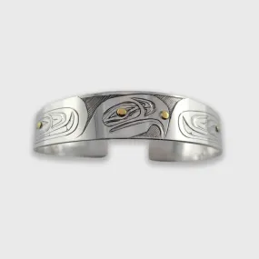 Silver and Gold Eagle 1/2" Bracelet