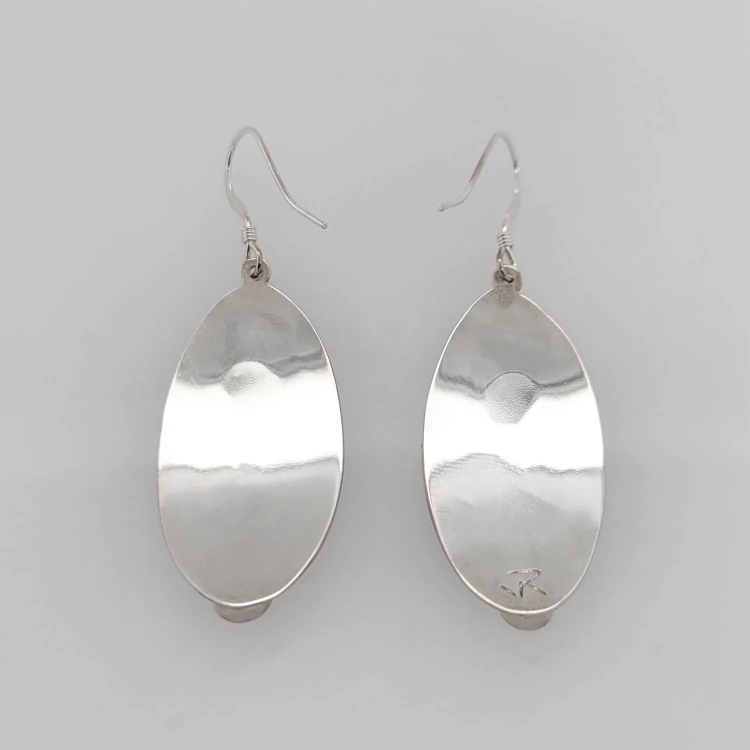 Silver Eagle Earrings with Stone