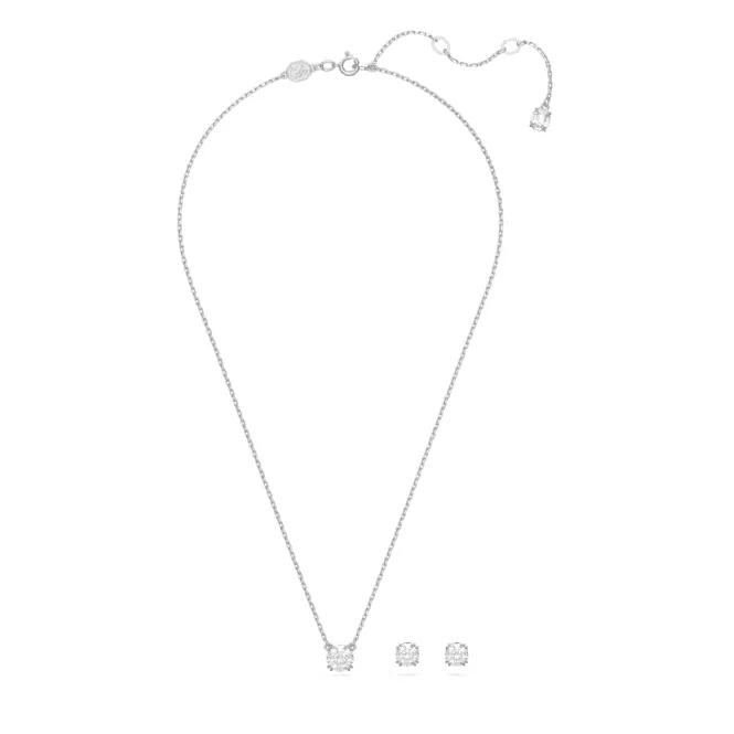 Stilla Round Cut White Rhodium Plated Set 5647663