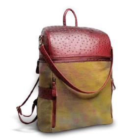 Textured Leatherette & Jute Backpack