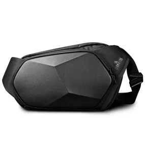 THE CLOWNFISH Hard Shell Sling Bag - Water Repellent, Anti-Theft | Tablet Compartment | 21x10x37 cm | Black