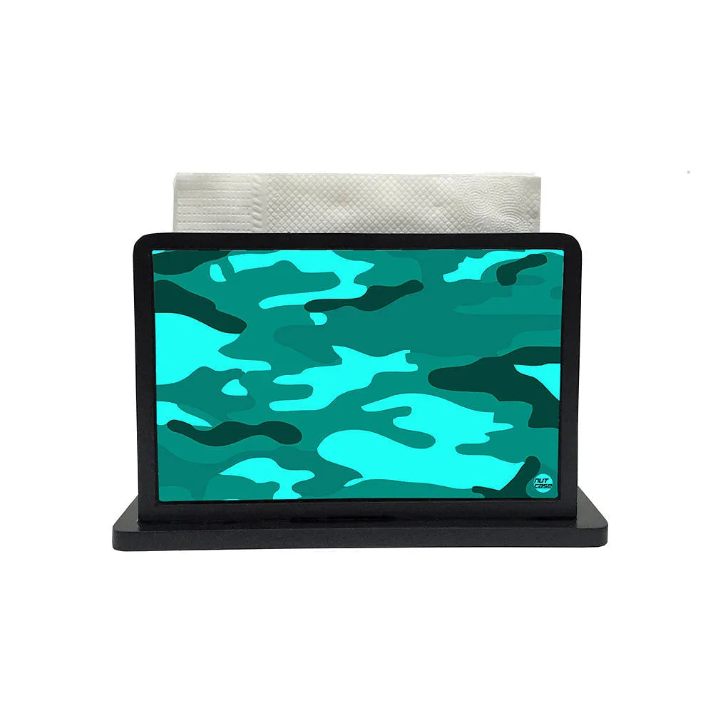 Tissue Holder Paper Napkin Stand - Sea Blue Camo