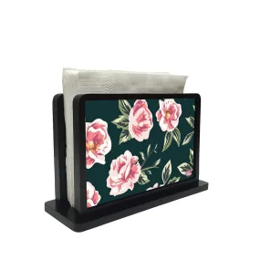 Tissue Holder Paper Napkin Stand - Vintage Pink Roses