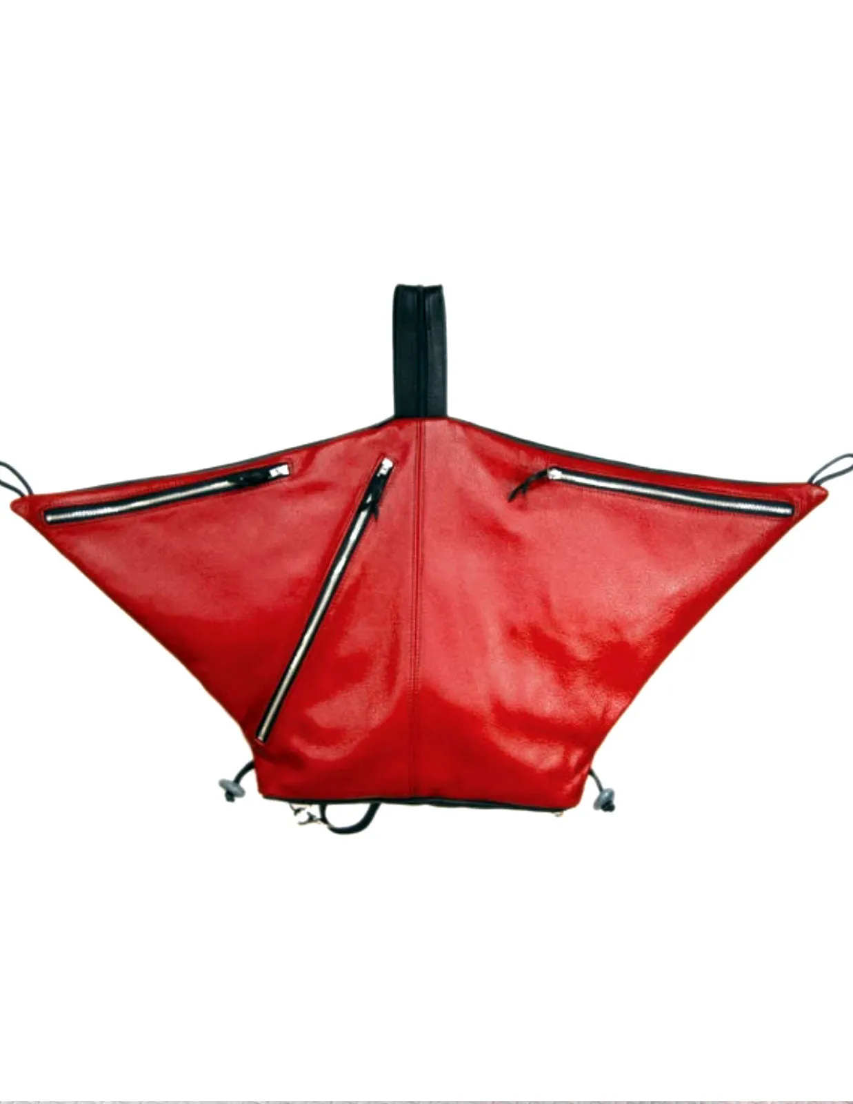 Triangle Fold - Convertible Genuine Leather Purse, Backpack, or Shoulder Bag