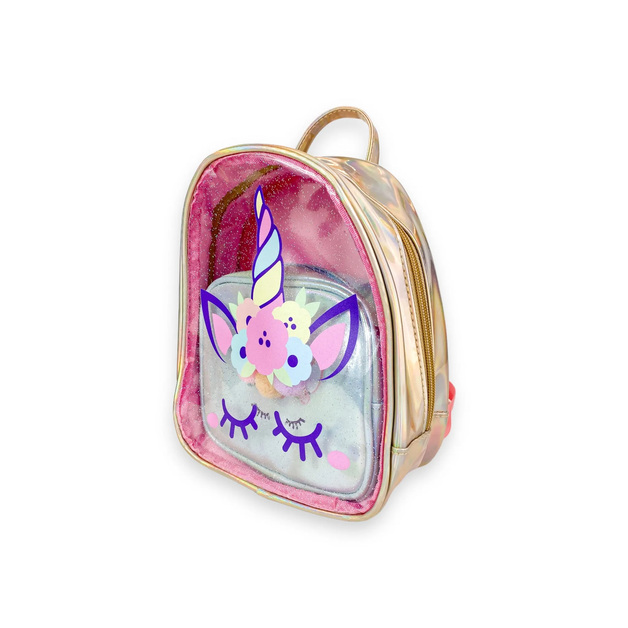 Unicorn Purse & Backpack set Gold/Blue