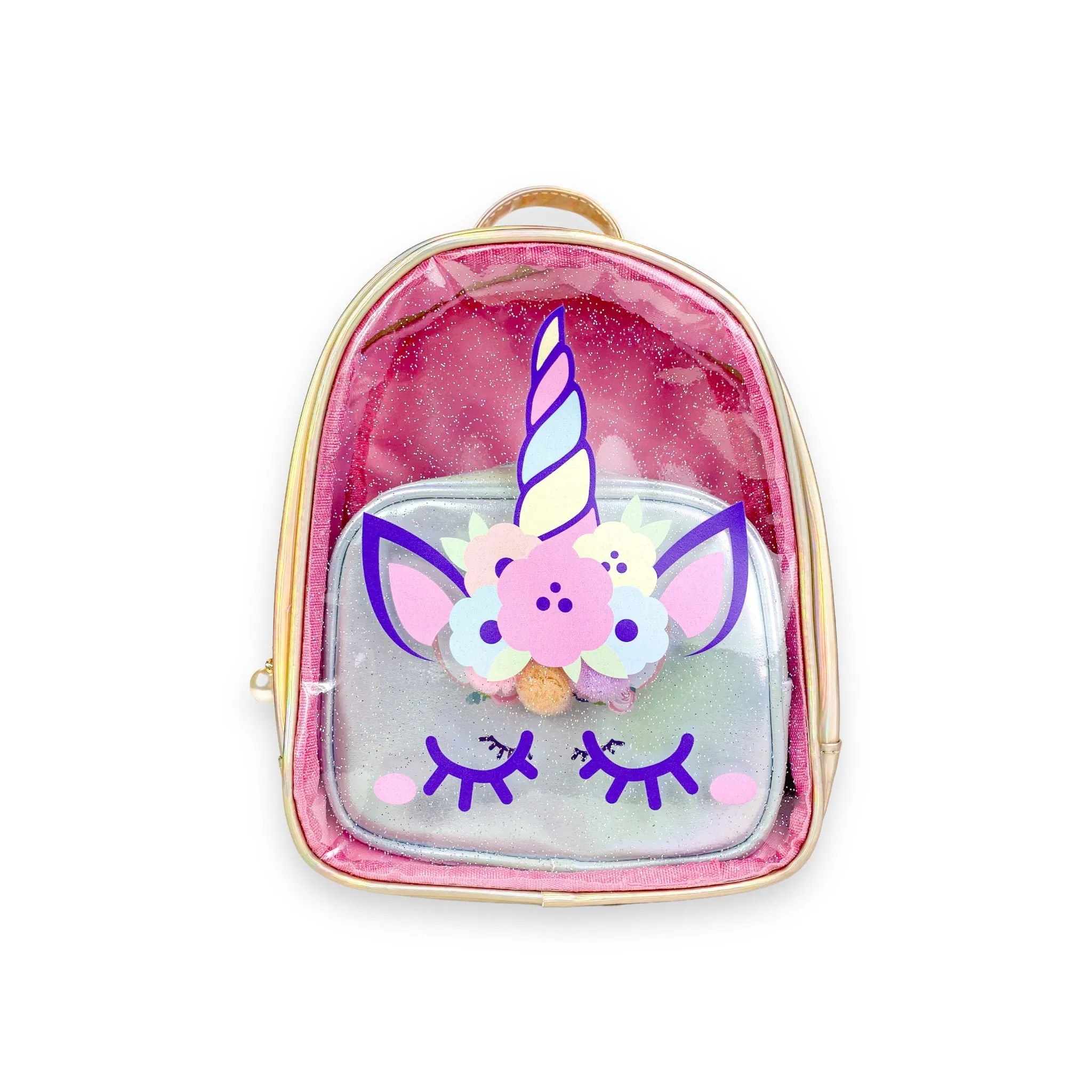 Unicorn Purse & Backpack set Gold/Blue