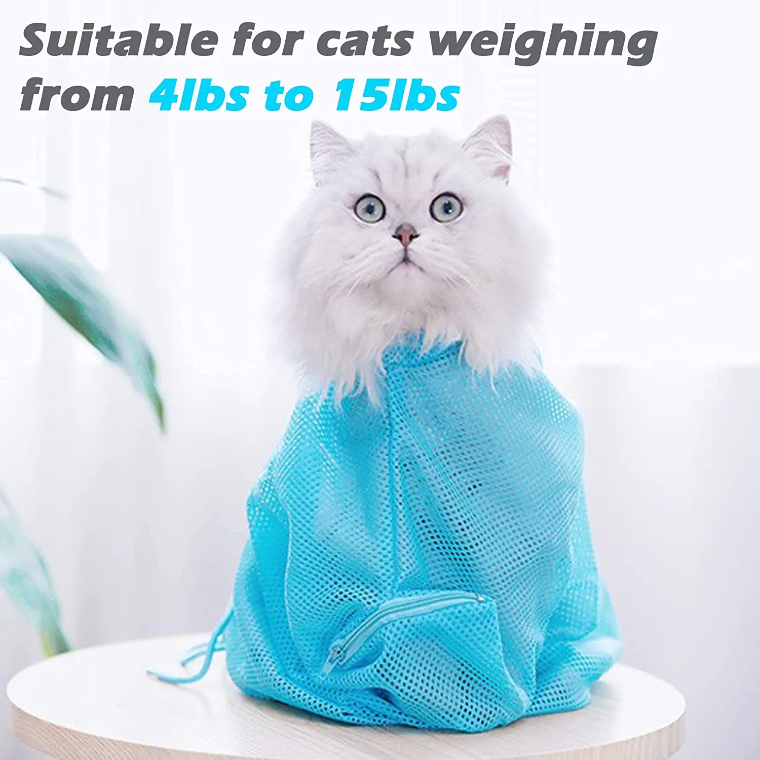 Upgrade Cat Grooming Bag;  Bathing Shower Mesh Bag;  Adjustable Breathable Polyester Anti-Bite Anti-Scratch Cat Restraint Bath Bag