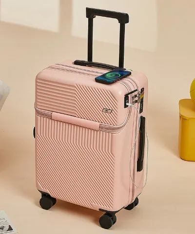 US Multi-functional Front Fastening Luggage, 20-inch Large Capacity