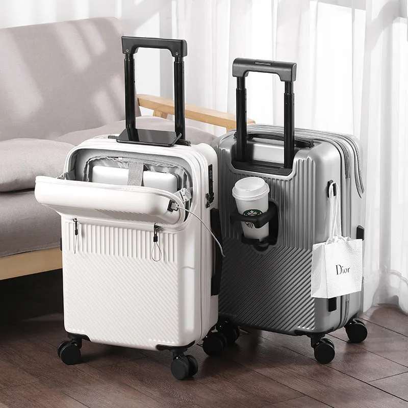 US Multi-functional Front Fastening Luggage, 20-inch Large Capacity