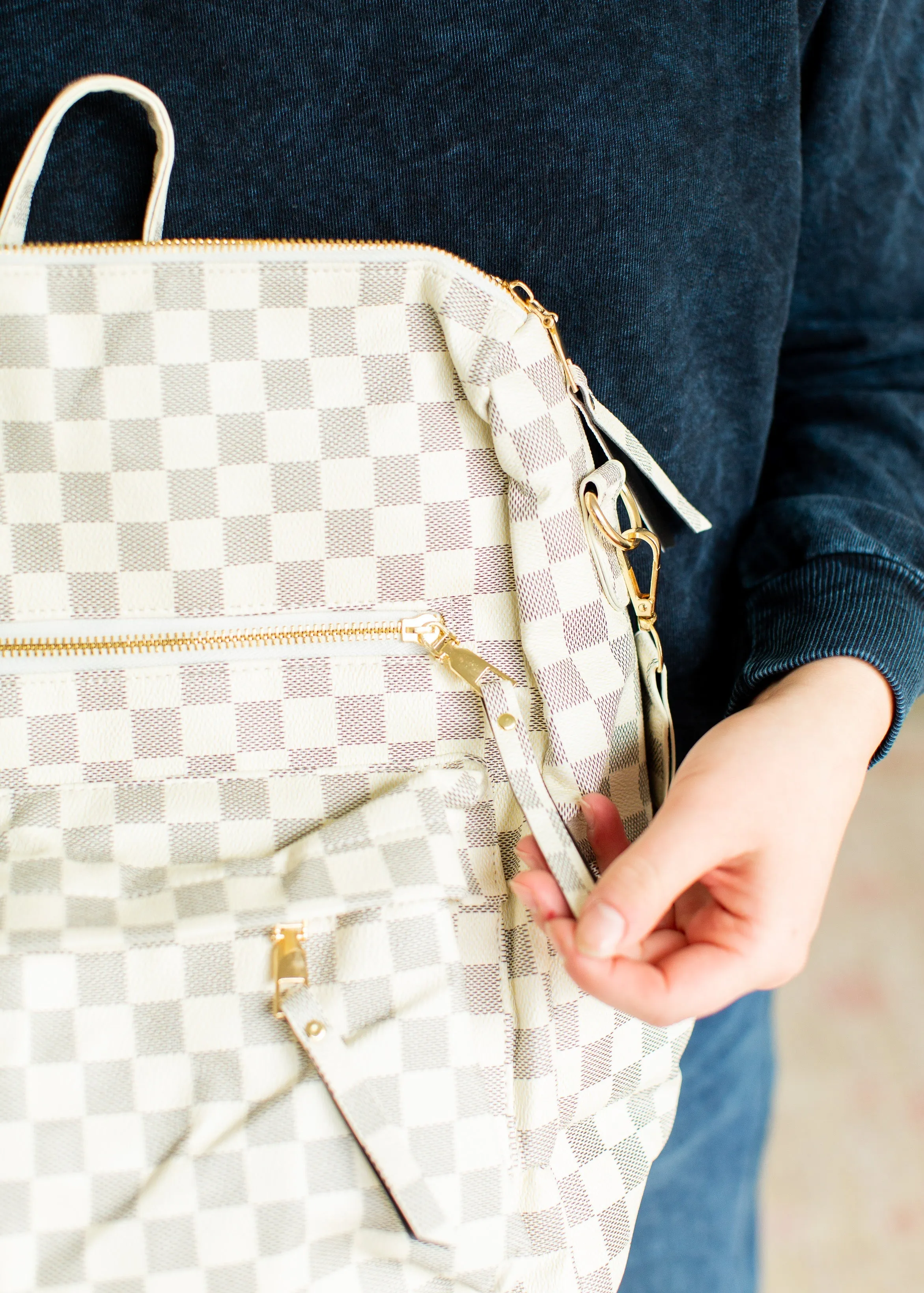 Vintage London Check Convertible Backpack