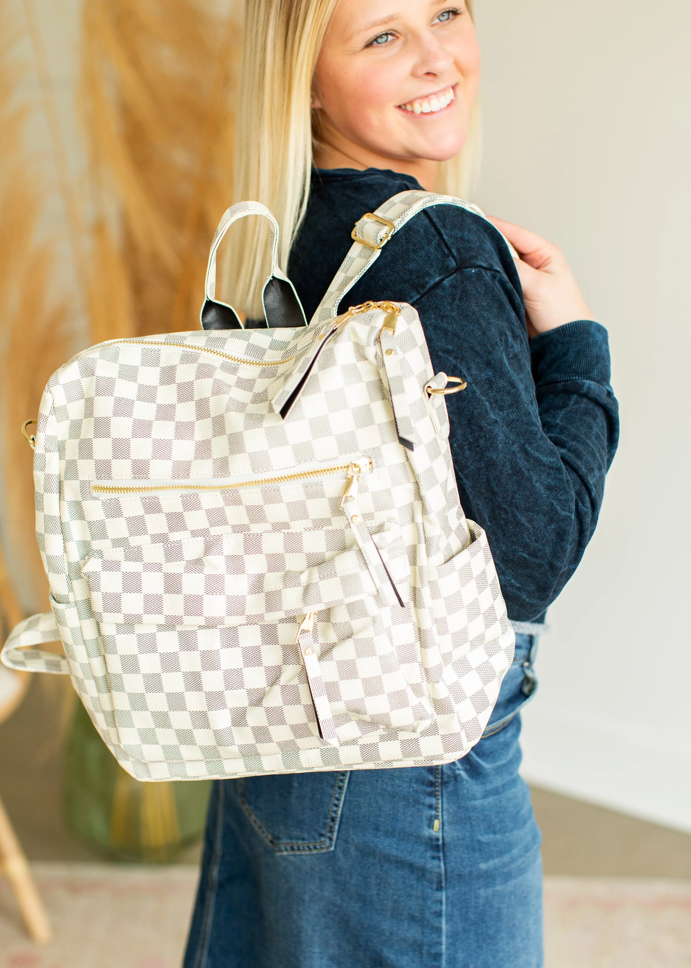 Vintage London Check Convertible Backpack