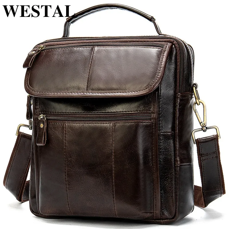 WESTAL Men's Genuine Leather Bag Crossbody Bags for Men