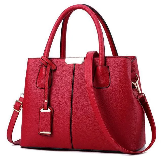 Women Tote Messenger Faux-Leather Handbag with Stylish Design