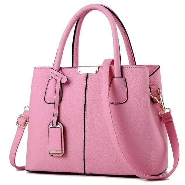 Women Tote Messenger Faux-Leather Handbag with Stylish Design