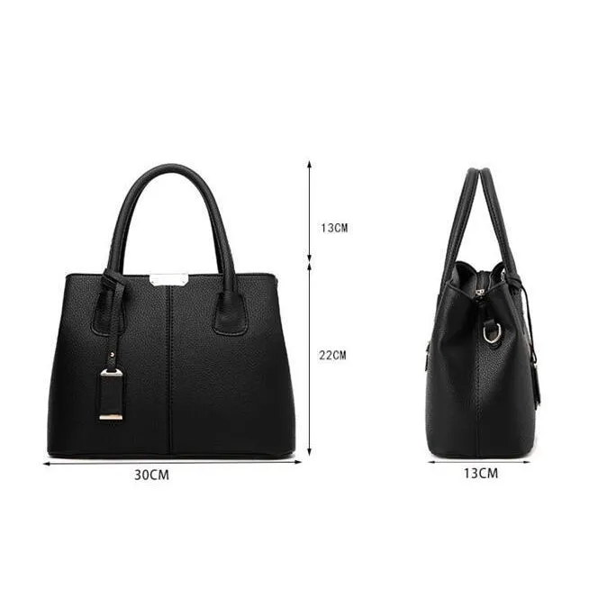 Women Tote Messenger Faux-Leather Handbag with Stylish Design