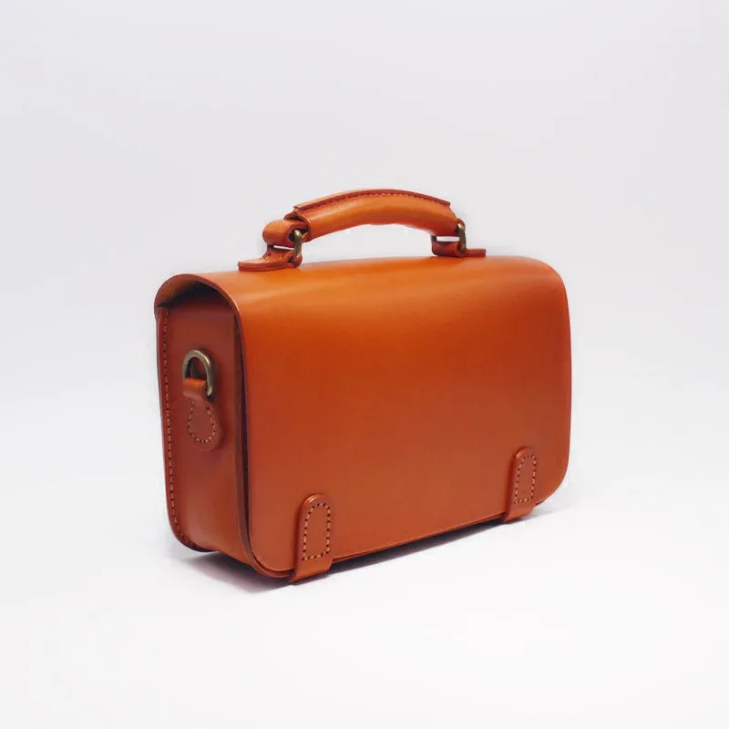 Womens Vintage Brown Leather Satchel Bag Crossbody Bags Handbags