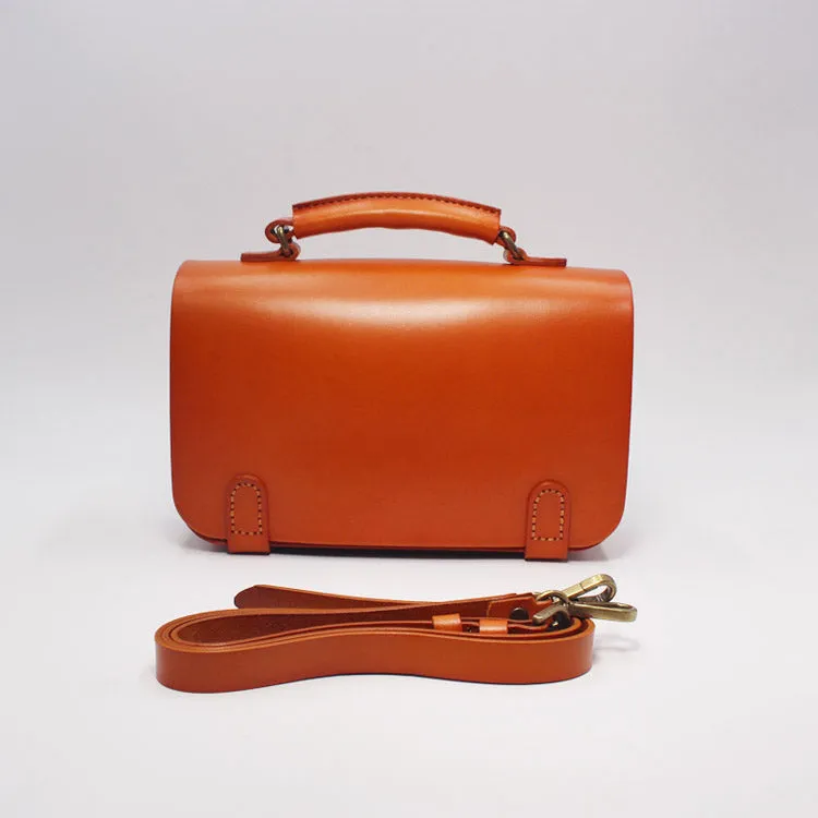 Womens Vintage Brown Leather Satchel Bag Crossbody Bags Handbags