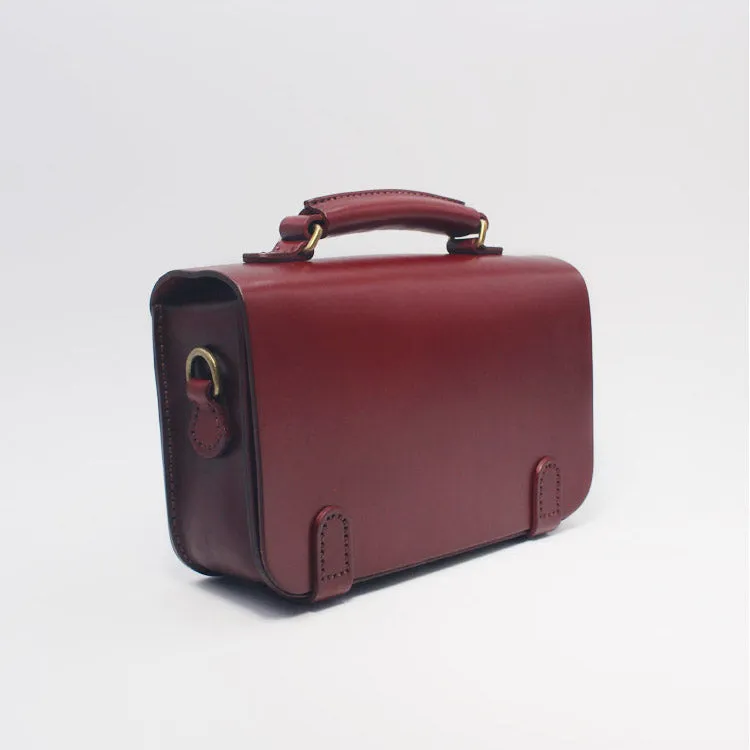 Womens Vintage Brown Leather Satchel Bag Crossbody Bags Handbags