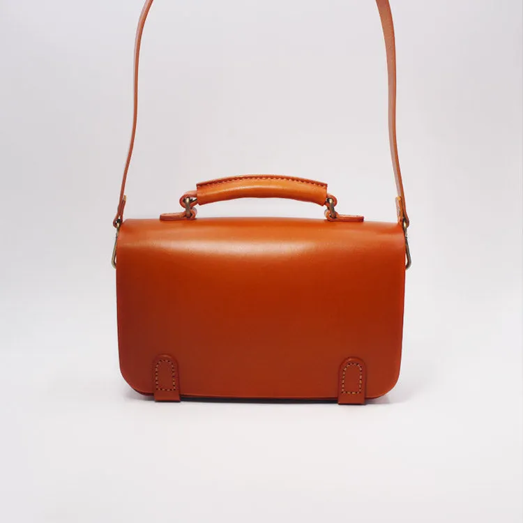 Womens Vintage Brown Leather Satchel Bag Crossbody Bags Handbags